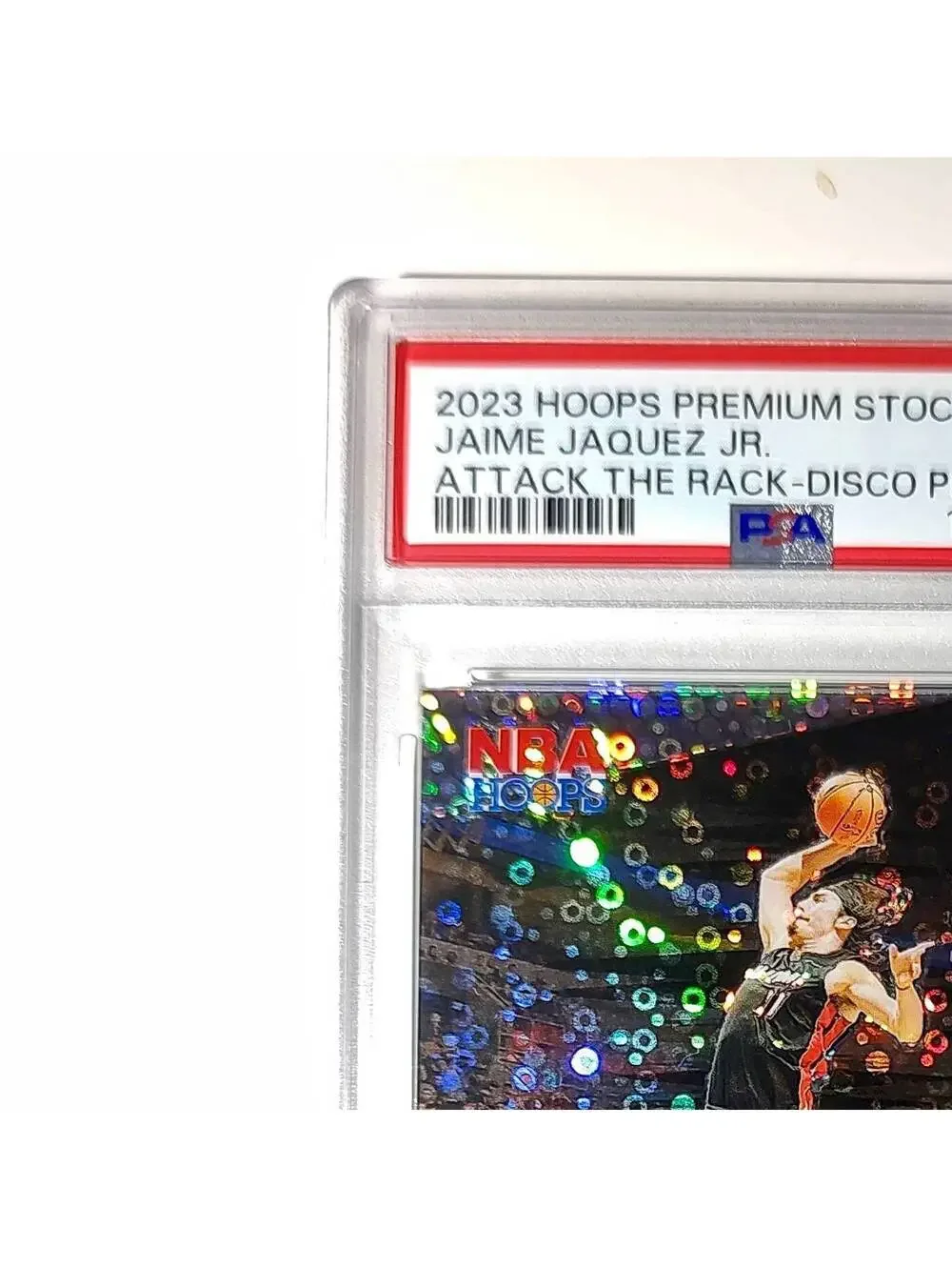 Jaime Jaquez Jr. 2023 Panini Hoops Premium Attack the Rack #1 Disco Prizm PSA 9